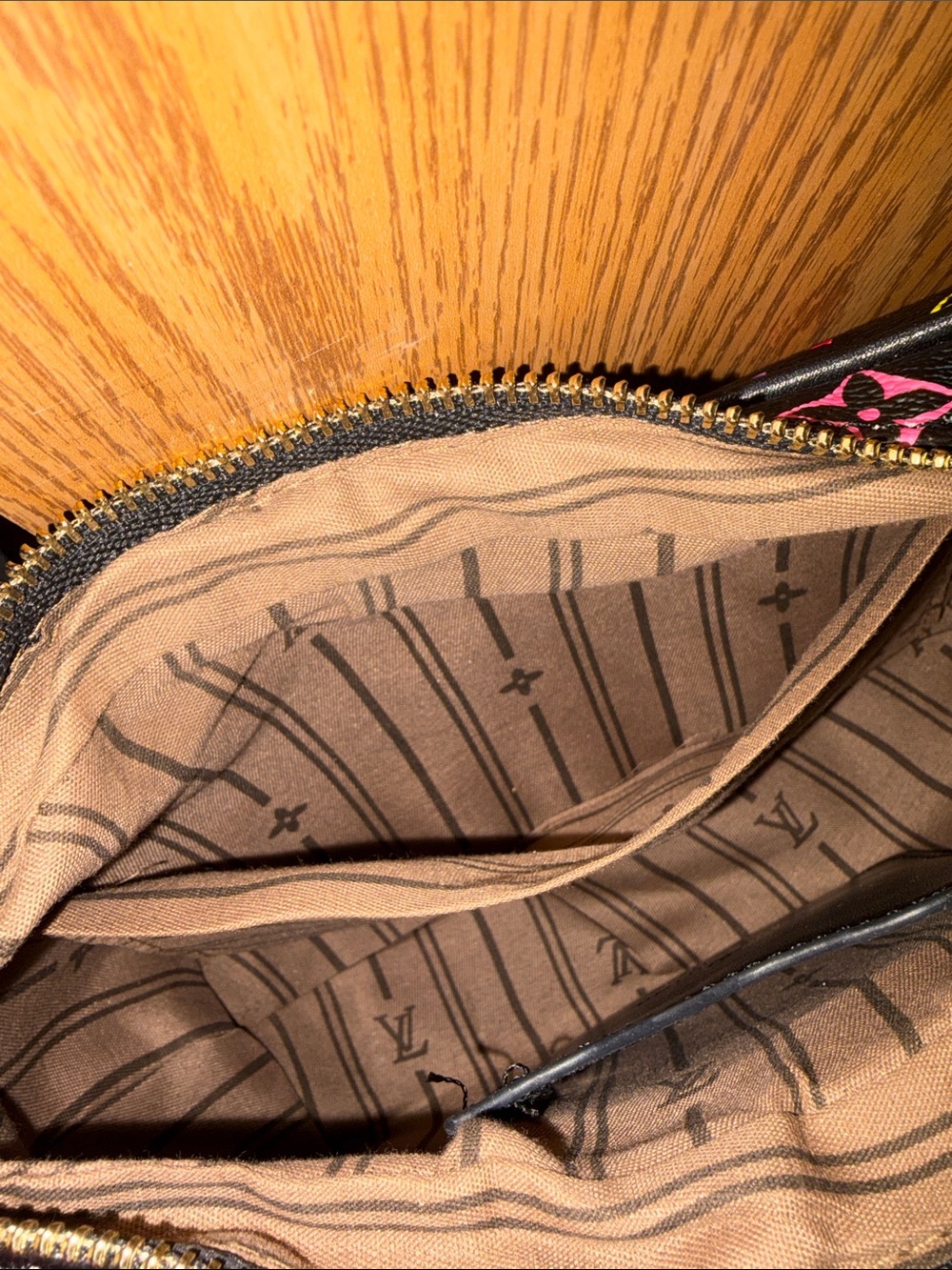 Black Multicolor Monogram Crescent Shoulder Bag - Picture 6 of 10